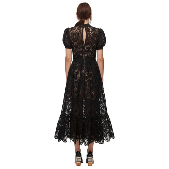 Self-Portrait | Dresses | Selfportrait Puffsleeved Guipurelace Dress |  Poshmark